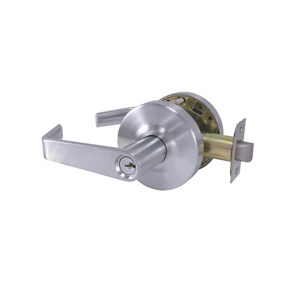 Design Hardware Grade 2 Cylindrical Lock, 84-Classroom, F-Flat Lever, Round Rose, Satin Chrome, 2-3/4 Inch Backset,  DH-V-84-F-26D